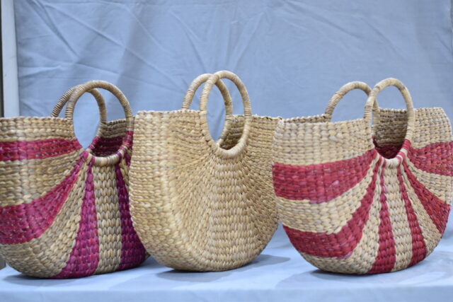 Handwoven Embroideried Water Hyacinth Handbags | MugaSilk